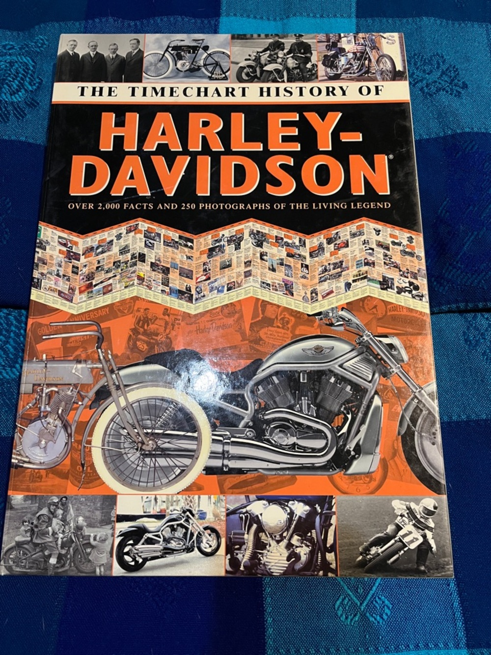 Harley-Davidson Orange and Black Vintage Motorcycle Cover